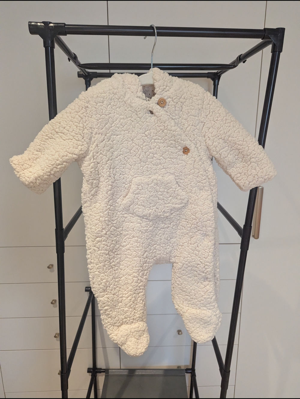 Cozy Cream Sherpa Baby One-Piece Snowsuit